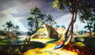 Hvil på flugten til Egypten (panel (papirlagt)) af Abraham Bloemaert