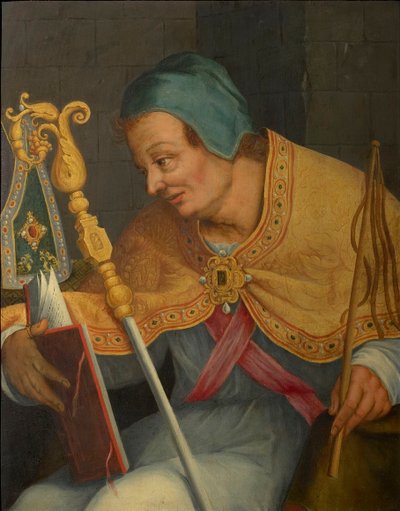 Sankt Ambrosius, ærkebiskop af Milano. af Abraham Bloemaert