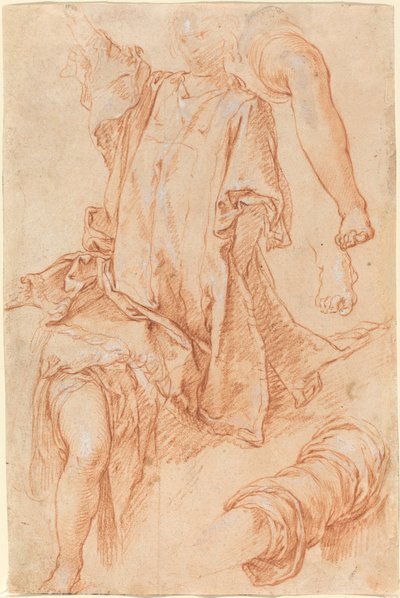 Studier af ben og draperi [recto] af Abraham Bloemaert