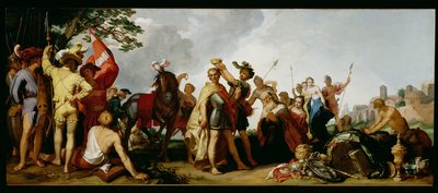 Alexander den Stores kroning (356-323 f.Kr.) (olie på panel) af Abraham Bloemaert