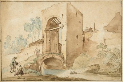 Porten til en by af Abraham Bloemaert