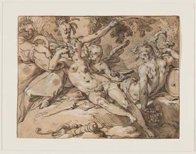 Venus og Bacchus (Uden Ceres og Bacchus ville Venus frise) af Abraham Bloemaert