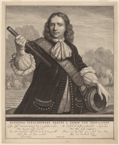 Augustus Stellingwerf, First Lord Admiral of Friesland af Abraham Blooteling after Lodewyk van der Helst