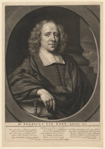 Hr. Henricus af Born af Abraham Blooteling, after Nicolaes Maes
