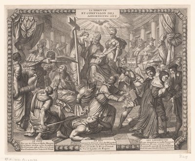 Jansenisternes tilbagetog La Deroute et Confusion des Iansenistes. (titel på objekt) af Abraham Bosse