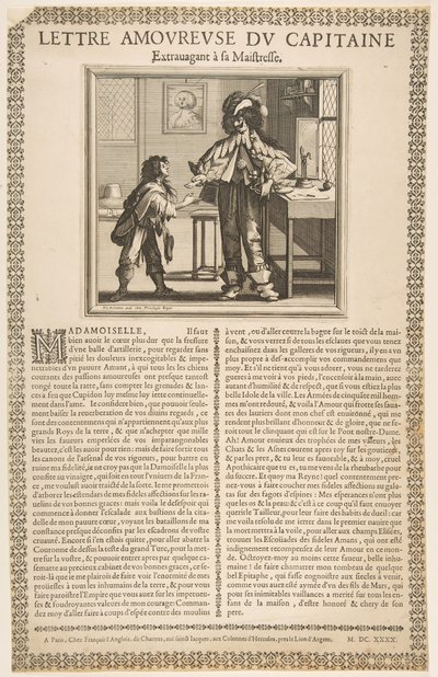 Kaptajnens kærlighedsbrev, ca. 1636. af Abraham Bosse