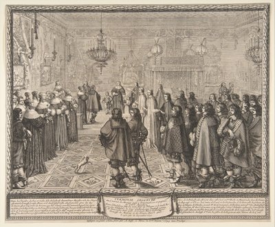 Ceremoni for ægteskabskontrakten mellem Wladyslaw IV, konge af Polen, og Marie Louis..., 1645. af Abraham Bosse