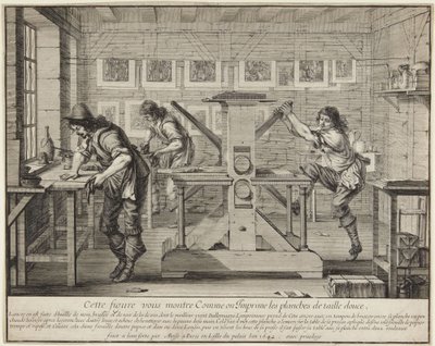 Denne figur viser dig, hvordan man trykker... af Abraham Bosse