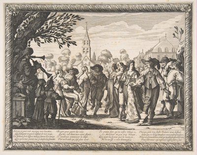 Dans på landsbypladsen, ca. 1633. af Abraham Bosse
