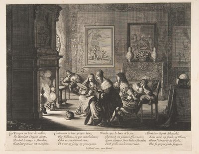 Foolish Virgins Sleeping, ca. 1635. af Abraham Bosse