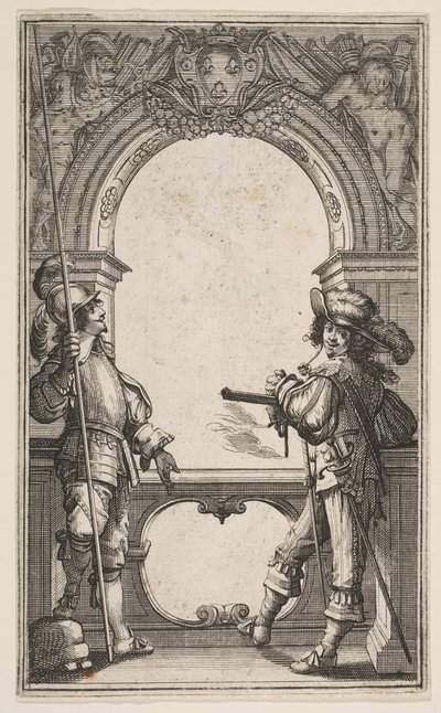 Frontispice til de franske garder, 1632. af Abraham Bosse