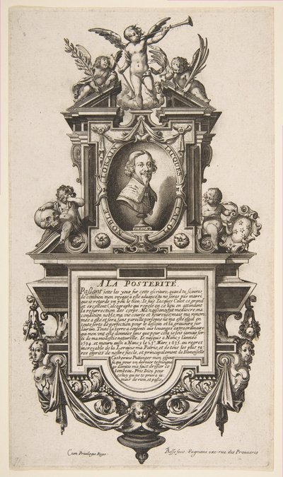 Portræt af Jacques Callot, ca. 1636. af Abraham Bosse