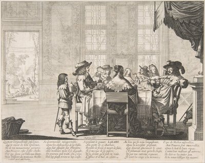The Banket of the Rich Man, midten til slutningen af det 17. århundrede. af Abraham Bosse