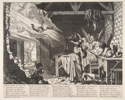 Lazarus død, 1620-76. af Abraham Bosse