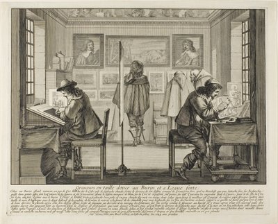 The Engraver and the Etcher, 1642dani af Abraham Bosse