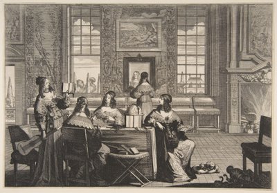 De tåbelige jomfruer i samtale af Abraham Bosse