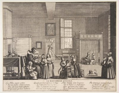Skolefruen, ca. 1638. af Abraham Bosse