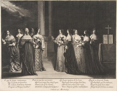 De vise jomfruer nægter olie til de tåbelige jomfruer, ca. 1635. af Abraham Bosse