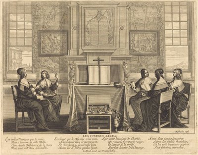 De vise jomfruer ved bøn af Abraham Bosse