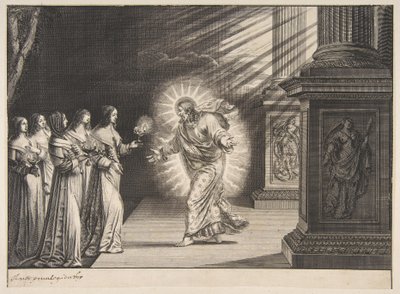 De kloge jomfruer foran Kristus af Abraham Bosse