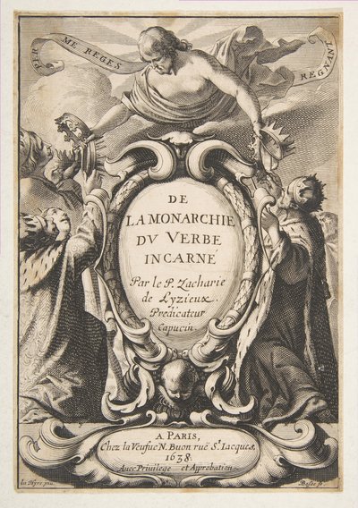 Titelside: Fra det inkarnerede ords monarki, 1638. af Abraham Bosse