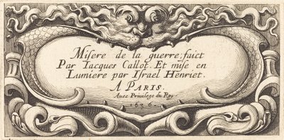 Titelside til Callots "The Small Miseries of War" af Abraham Bosse