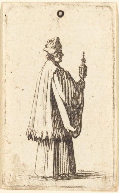 Præst, der bærer eukaristiens hellige sakramente af Abraham Bosse or Jacques Callot