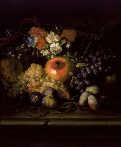 Stilleben med blomster og frugter af Abraham Brueghel