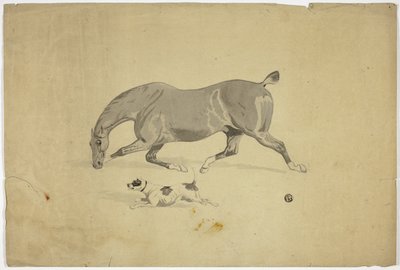 Løbende hest og hund af Abraham Cooper
