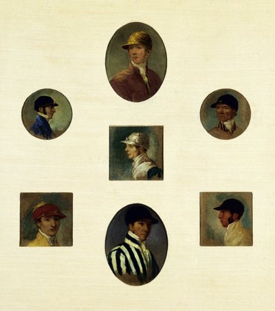 Studies of Jockeys, ca. 1830 (olie på lærred) af Abraham Cooper
