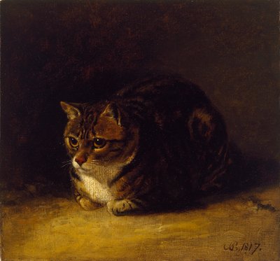 Studie af en kat, 1817 af Abraham Cooper