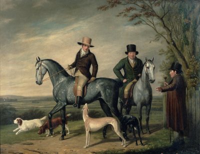 To herrer på grå jægere af Abraham Cooper