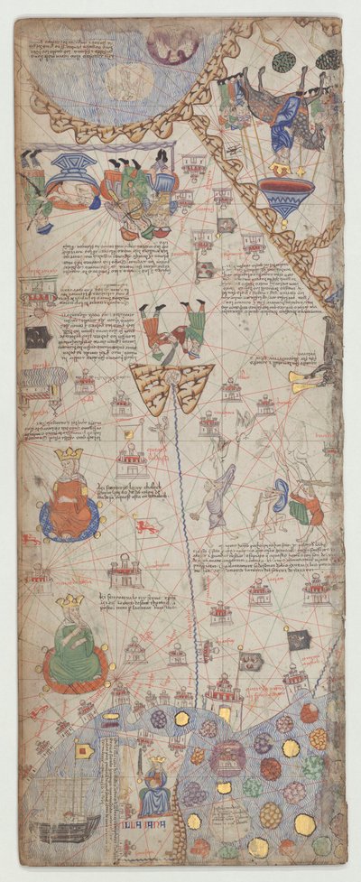 Catalansk atlas, ark 11, 1375 af Abraham Cresques