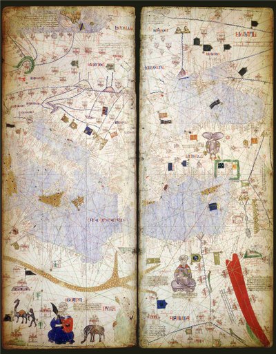 Catalansk atlas, ark 7 og 8, 1375 af Abraham Cresques