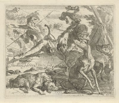 Jæger med hunde Forskellige dyr (serietitel) af Abraham Danielsz. Hondius