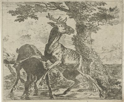 opsigtsvækkende hjorte Forskellige dyr (serietitel) af Abraham Danielsz. Hondius