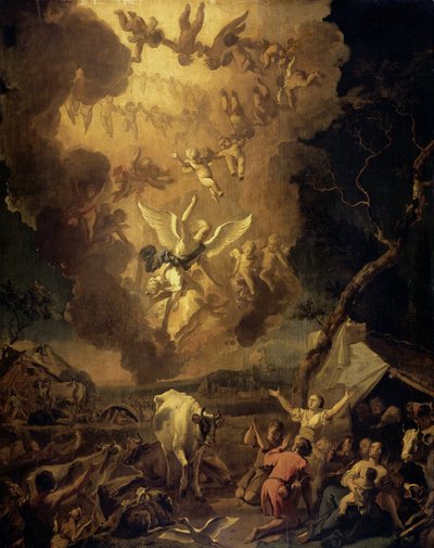 Bebudelsen til hyrderne af Abraham Danielsz. Hondius