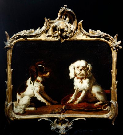 To kæledyrshunde (olie på lærred) af Abraham Danielsz. Hondius