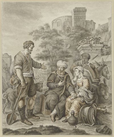levitten og hans medhustru i Gibea af Abraham Delfos