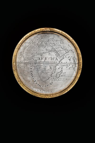 To enestående jord- og himmelkloder, støttet af Hercules og Atlas, Augsburg, 1697-99 af Abraham Drentwett