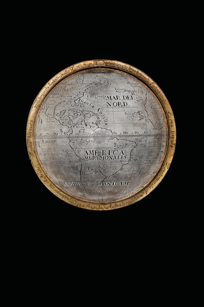 To enestående jord- og himmelkloder, støttet af Hercules og Atlas, Augsburg, 1697-99 af Abraham Drentwett