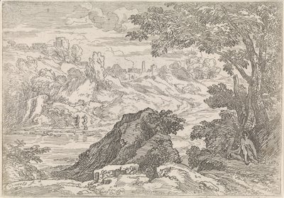 Landskab med flod Arkadiske landskaber (serietitel) af Abraham Genoels
