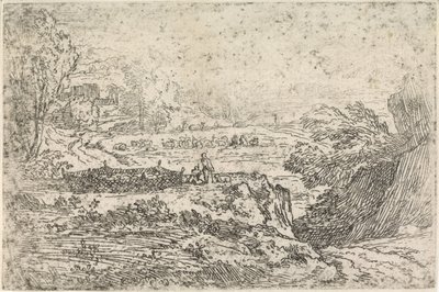 Landskab med får af Abraham Genoels
