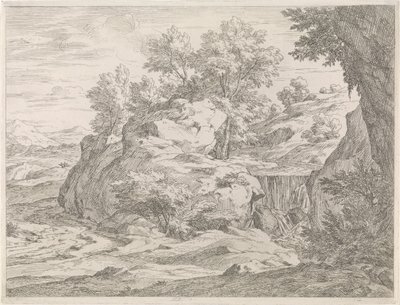 Landskab med vandfald Flodlandskaber (serietitel) af Abraham Genoels