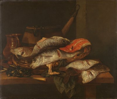 Stilleben med fisk af Abraham Hendricksz van Beyeren