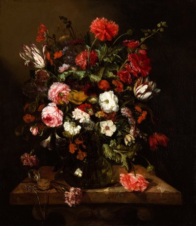 Stilleben med blomster af Abraham Hendricksz van Beyeren