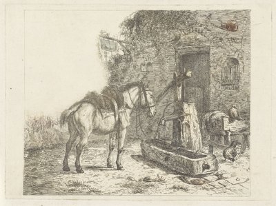 Hest foran en kro af Abraham Hendrik Winter