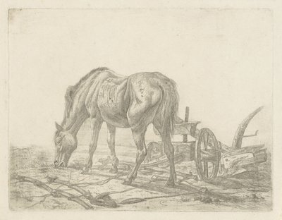 Utrænet hest med plov af Abraham Hendrik Winter