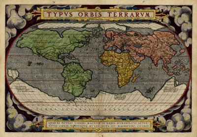 Typus Orbis Terrarum (Verdenskort) af Abraham & Hogenberg Frans & Kremer Gerard (16th century) Ortelius