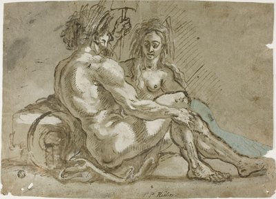 Flodguden og en nymfe af Abraham Janssens